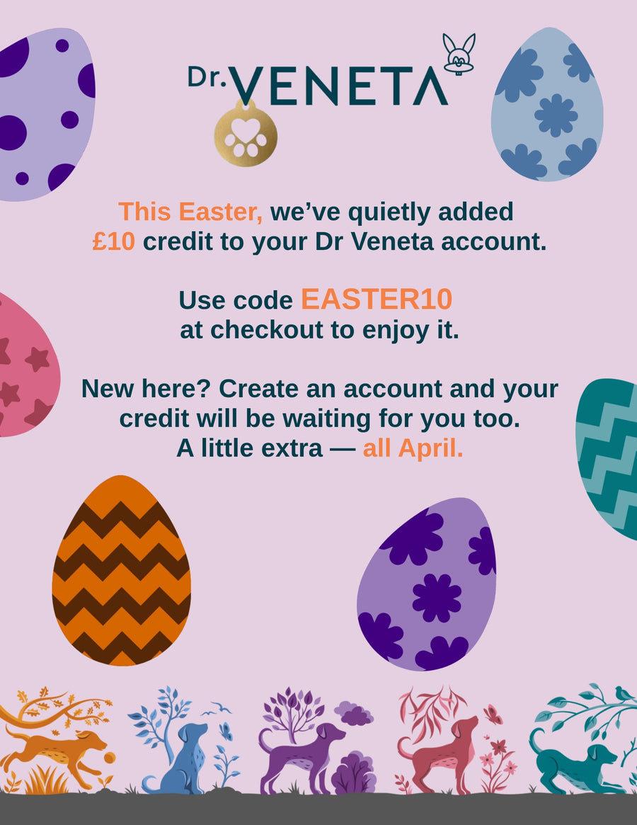 Promotional email from Dr. Veneta with Easter-themed graphics and text.