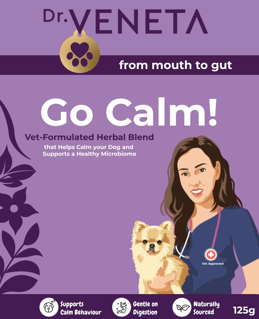 Dr Veneta Go Calm herbal blend for calm behaviour and healthy digestion