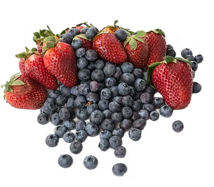 Fresh blueberry and strawberry
