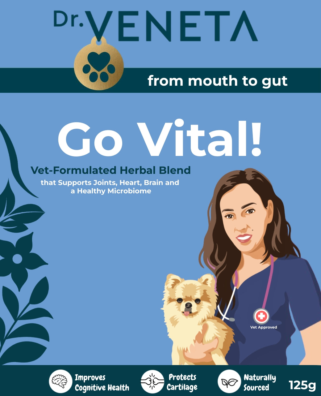 Dr Veneta Go Vital herbal blend for joints, heart, brain and healthy microbiome support