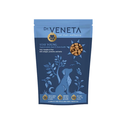 Dr. Veneta STAY YOUNG pet food package on a white background