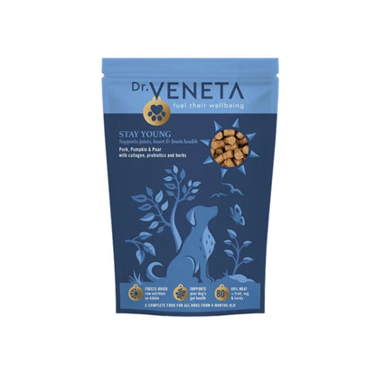 Dr. Veneta STAY YOUNG pet food package on a white background